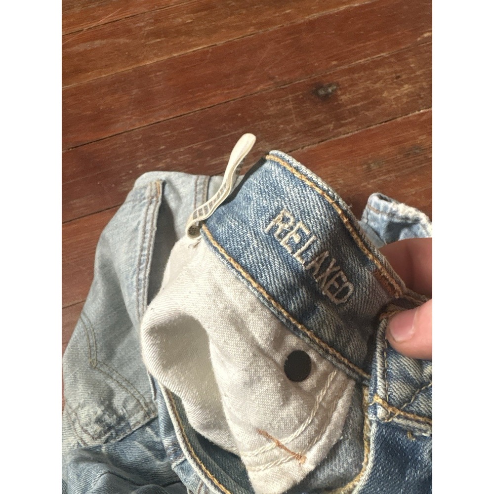 American Eagle Jeans Mens 32x34 Y2K Light Wash Relaxed Baggy Distressed - Picture 5 of 8